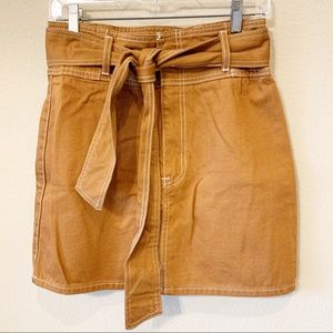 NWOT Forever 21 Brown Skirt with Zipper and Tie